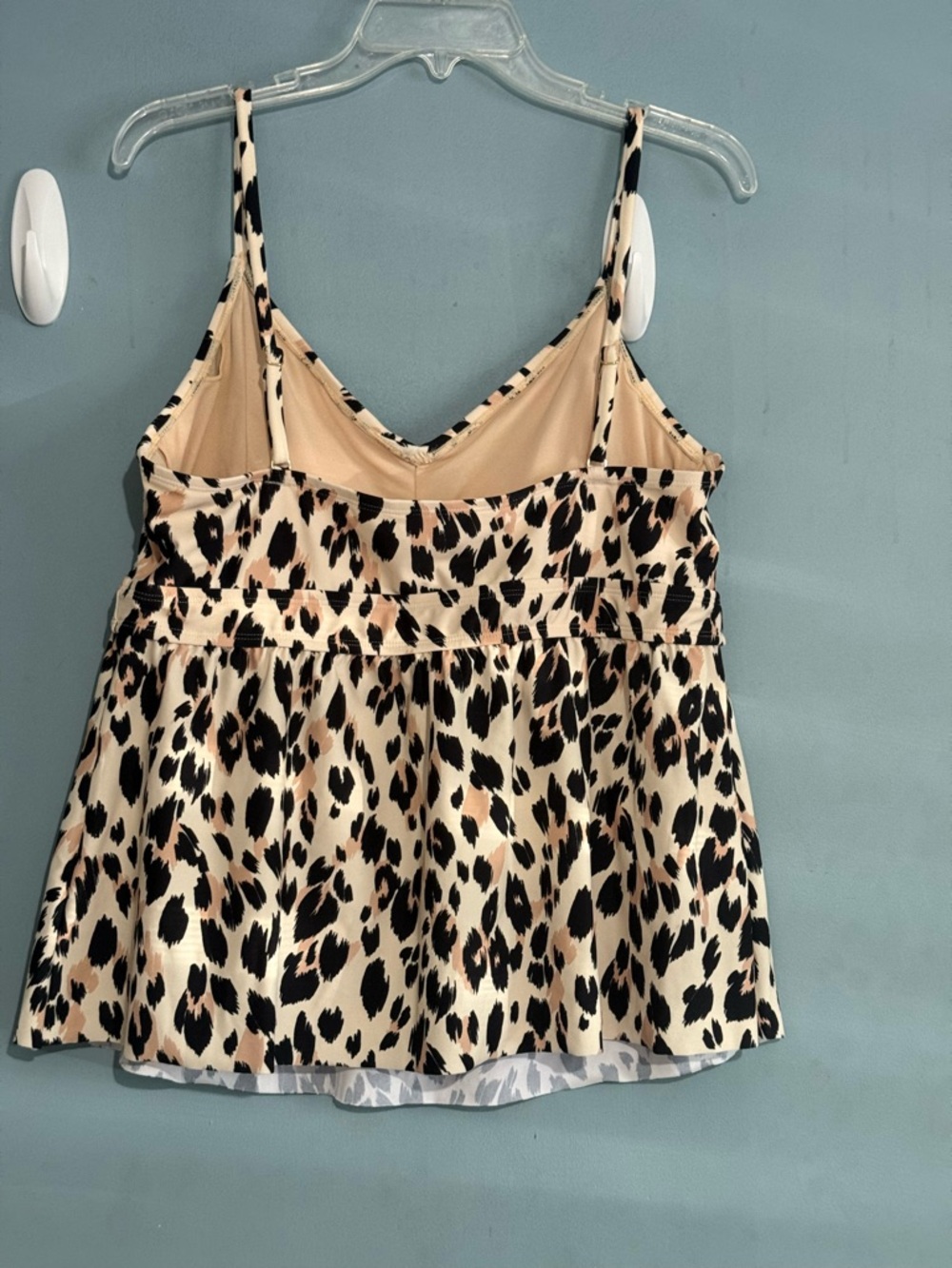 Kona Sol Animal Print One-Piece Swim Dress - Cream/Black/Brown - Picture 12 of 16